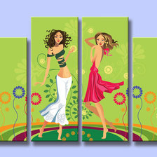 Схема вышивки «триптих подружки»