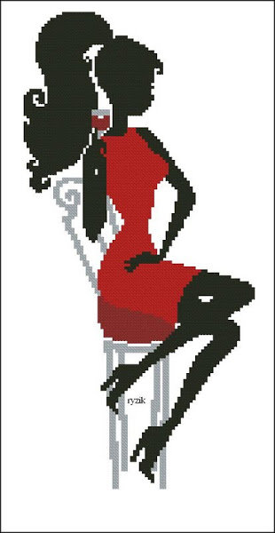 девушка на стуле - люди, черно красное, дама, женский образ - оригинал