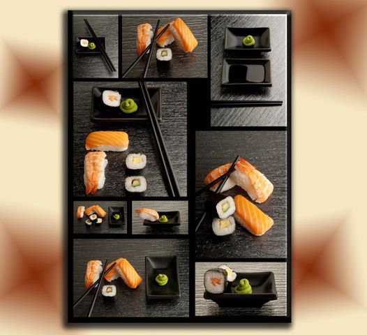 полиптих суши - еда, япония, роллы, суши - оригинал