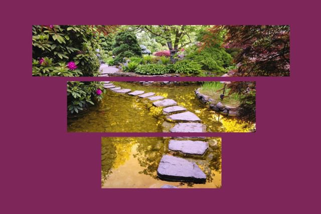 триптих тропа - природа, пейзаж, деревья - оригинал