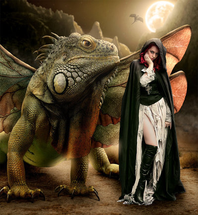 серия Девушка и зверь 5 - фэнтези, животное, девушка - оригинал