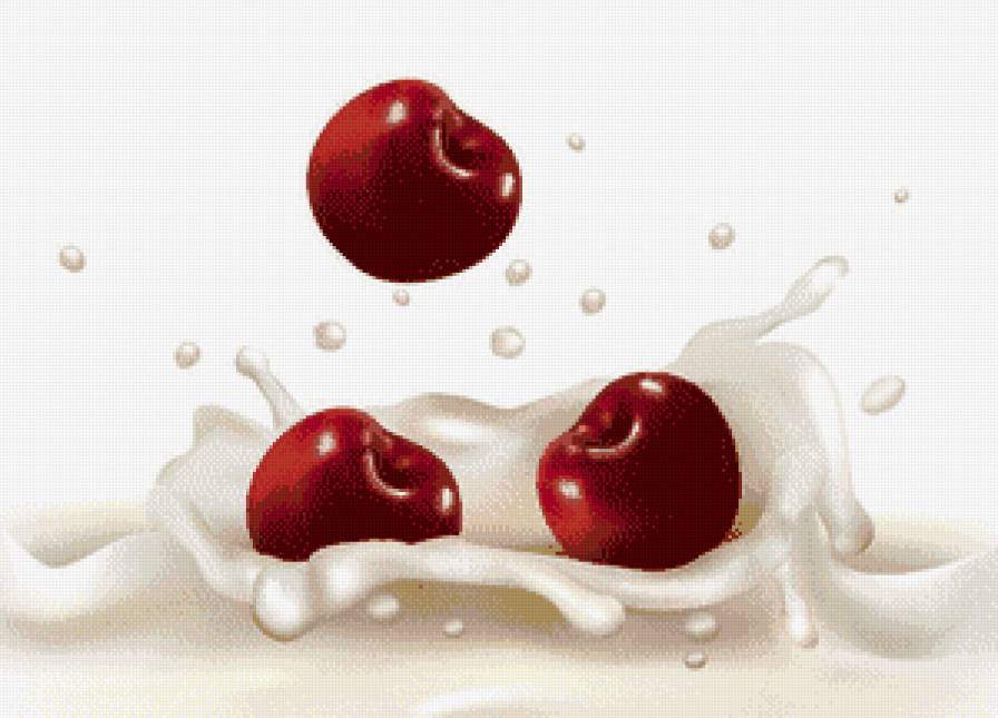 Вишенки - фрукты, вишня, на кухню, сливки - предпросмотр