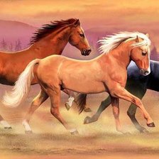 Схема вышивки «кони»