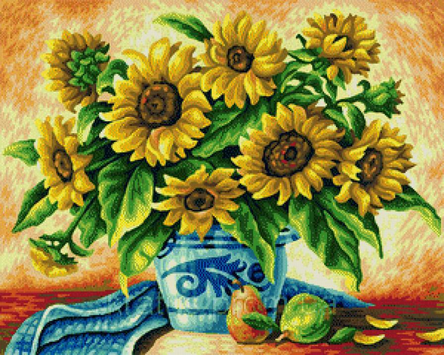 подсолнухи - цветы, подсолнухи - предпросмотр