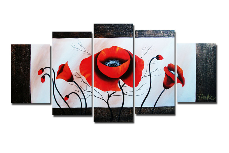 полиптих "маки" - маки, полиптх, цветы - оригинал