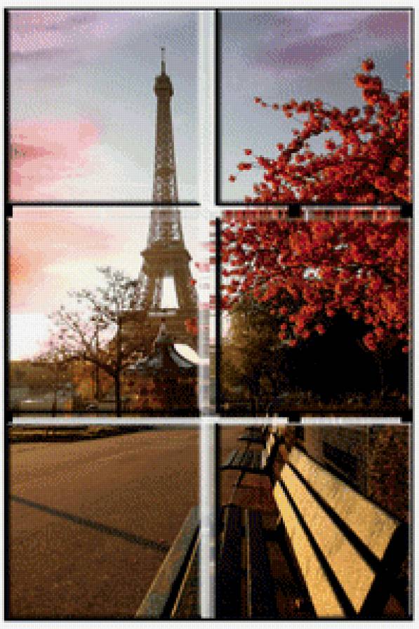 триптих - пейзаж, триптих, город - предпросмотр