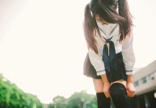 Школьница:) - школьница, мило, японка - оригинал