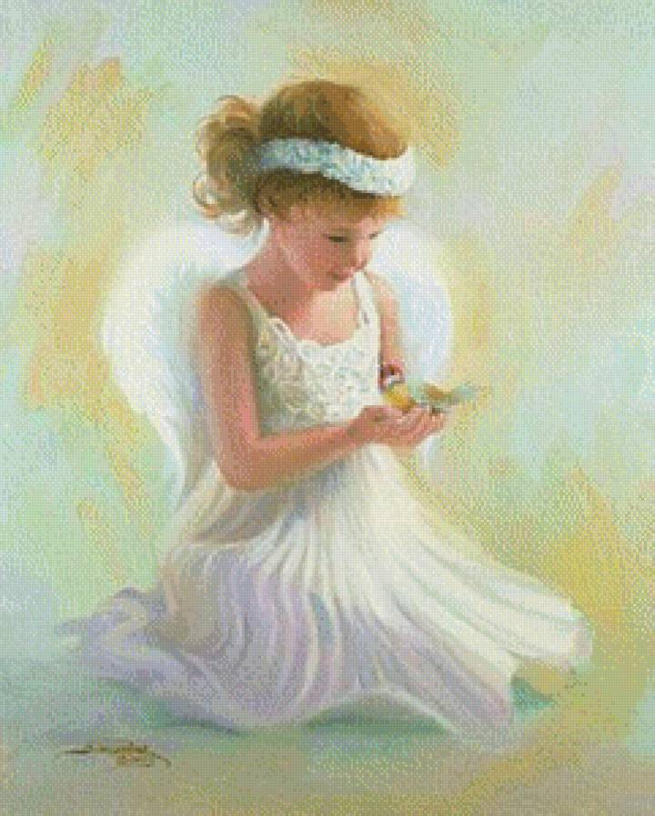 Серия "Ангелы" - дети, ангелы, синицы, птицы, девочка - предпросмотр