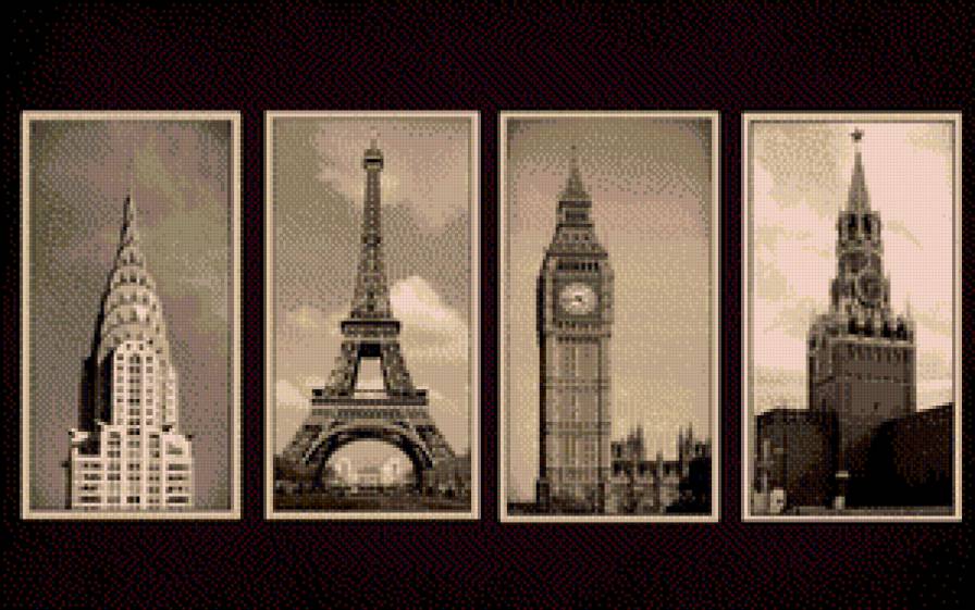 Города - париж, лондон, москва, нью-йорк, город - предпросмотр