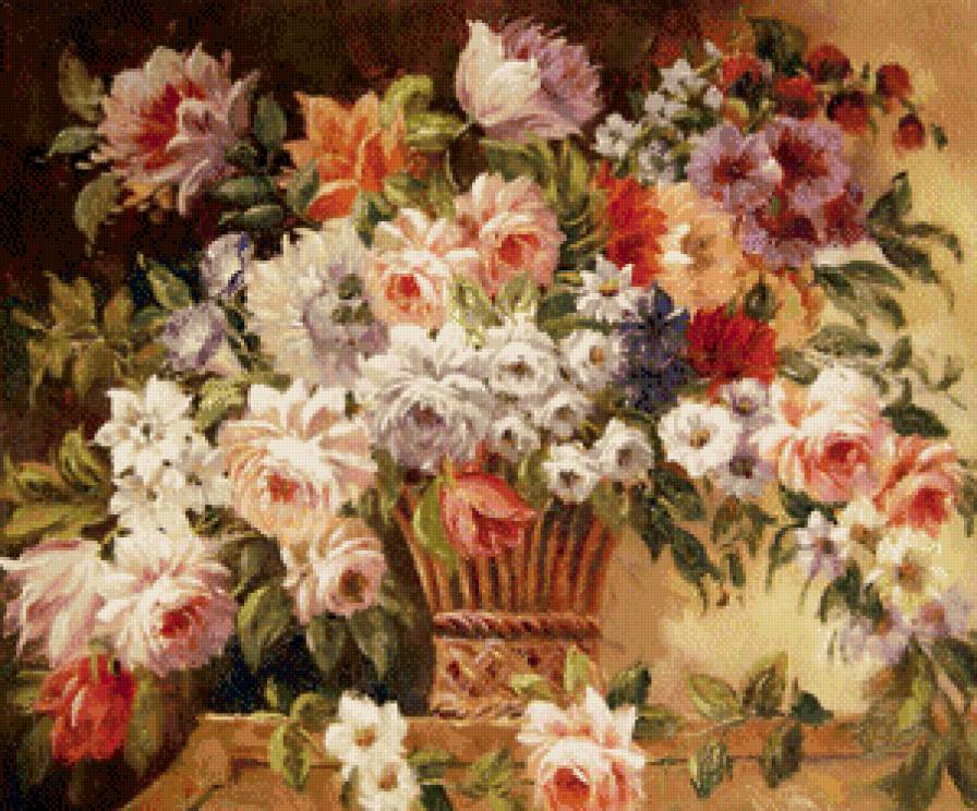 картина маслом - букет, цветы - предпросмотр