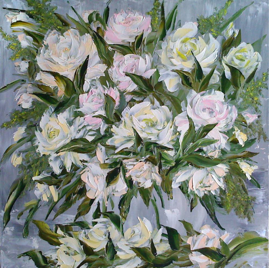 картина маслом - цветы - оригинал