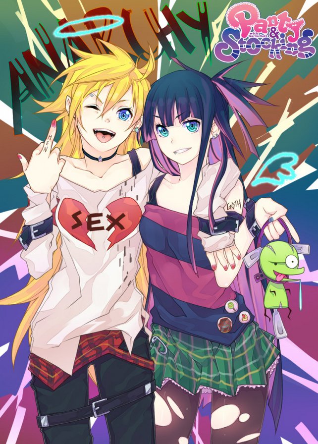 Panty and Stocking - ярко, аниме, девушки - оригинал