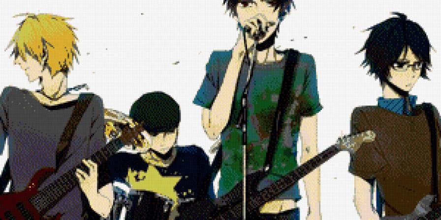 Группа - гитара, музыка, песня, группа, парни, аниме - предпросмотр