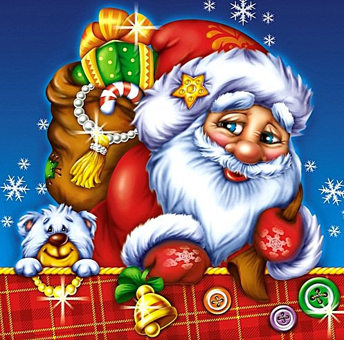 Добрый Санта - подарки, дед мороз, новогодняя, рождество, елочка, санта-клаус - оригинал