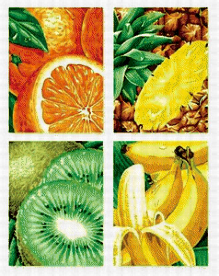 Полиптих"Экзотические фрукты" - полиптих, фрукты - предпросмотр