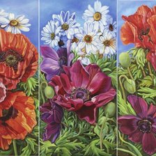 Схема вышивки «Триптих"Маки"»