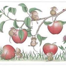 Оригинал схемы вышивки «яблочные мышки» (№506188)