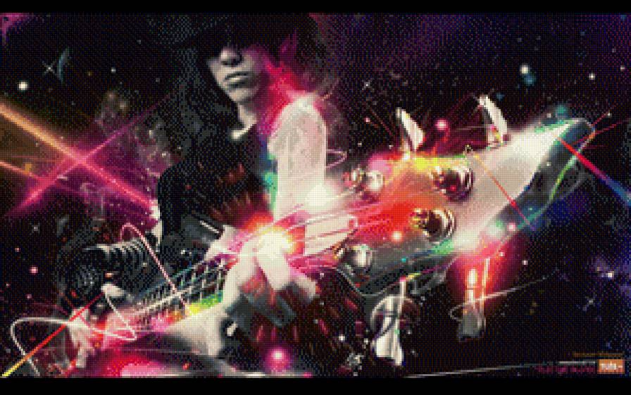 №506856 - гитарист, гитара, музыка, неон - предпросмотр