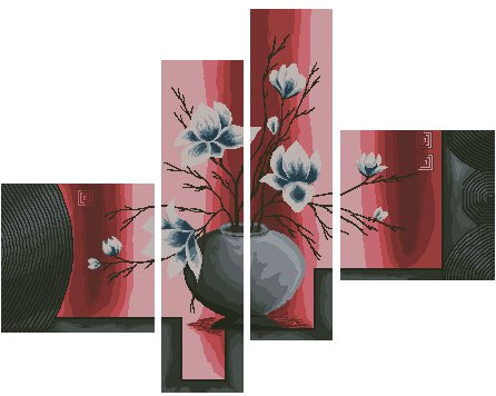 №506932 - триптих, цветы - оригинал