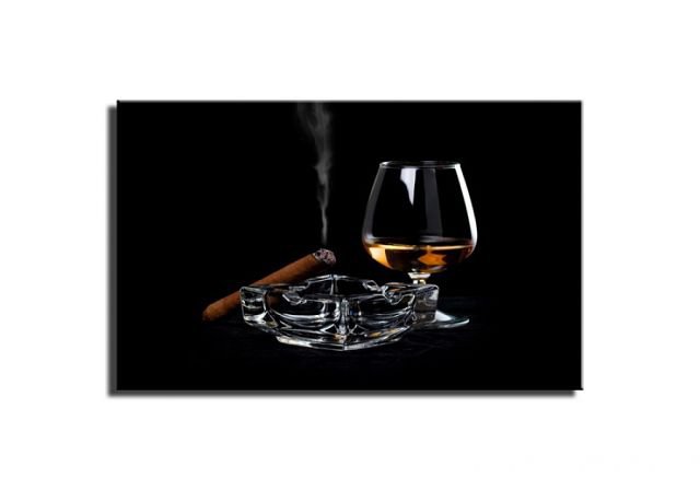 сигара - бокал, сигарета, вино, пепельница - оригинал
