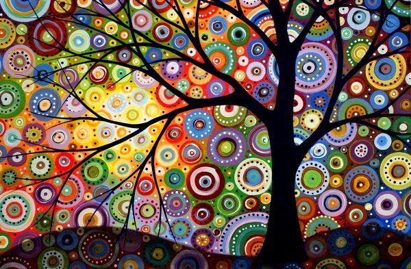 Дерево счастья.Абстракция.2 - дерево, абстракция, позитив - оригинал