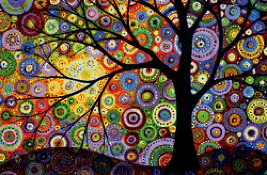 Дерево счастья.Абстракция.2 - дерево, абстракция, позитив - предпросмотр