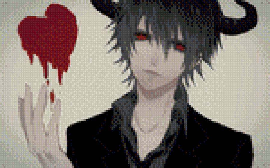 Дьявольская любовь - сердце, демон, аниме, сердечко, парень - предпросмотр