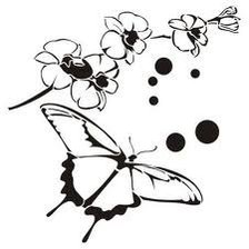 Оригинал схемы вышивки «сакура с бабочкой» (№507312)