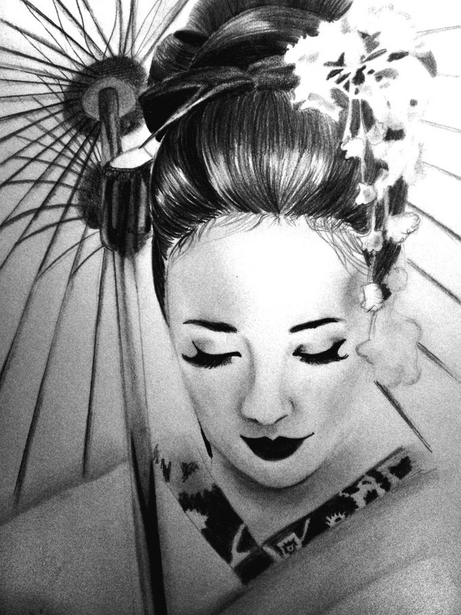 Гейша - портрет, девушка, япония, красотка - оригинал
