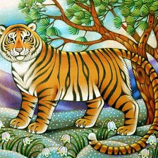 Оригинал схемы вышивки «Тигр» (№507781)