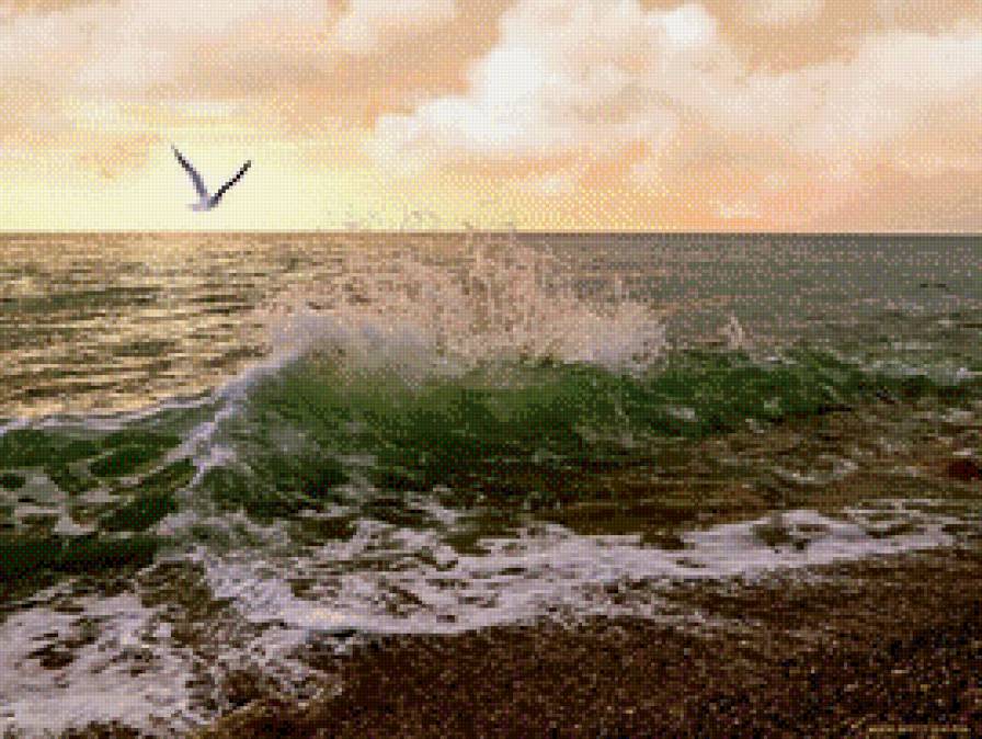 Утренний прибой - прибой, волны, море, утро - предпросмотр