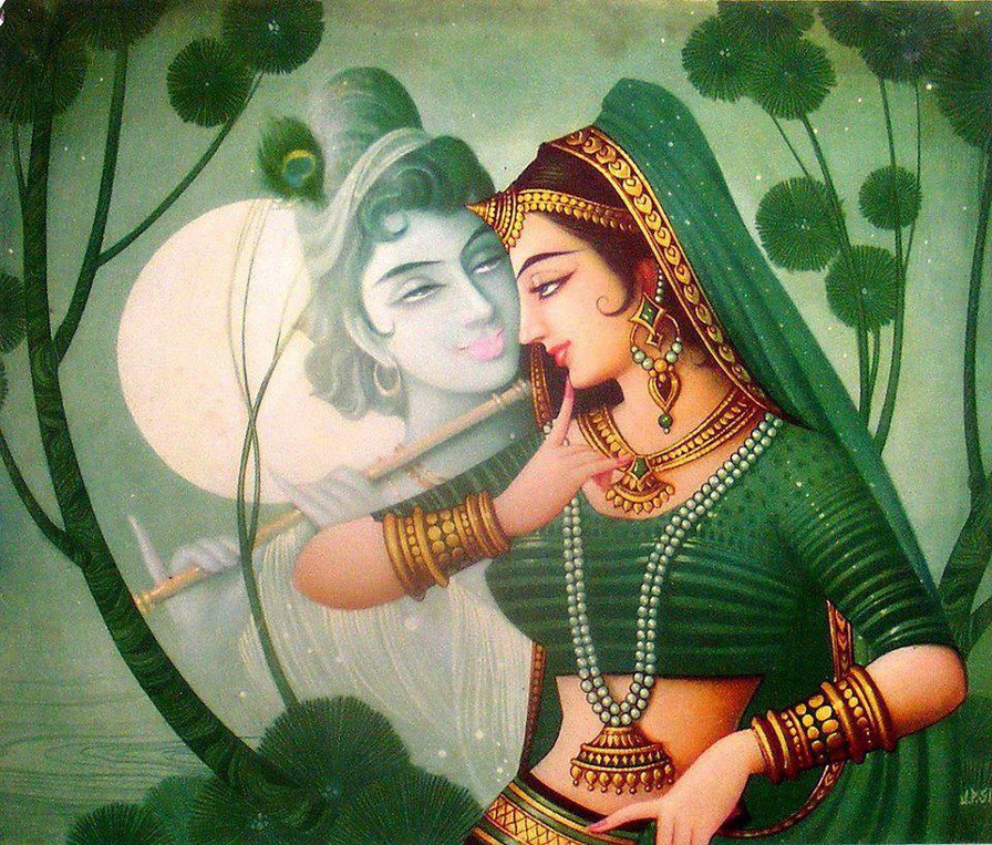 Кришна и Радха - индия, кришна, радха - оригинал