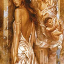 Схема вышивки «Девушка и ангелы»