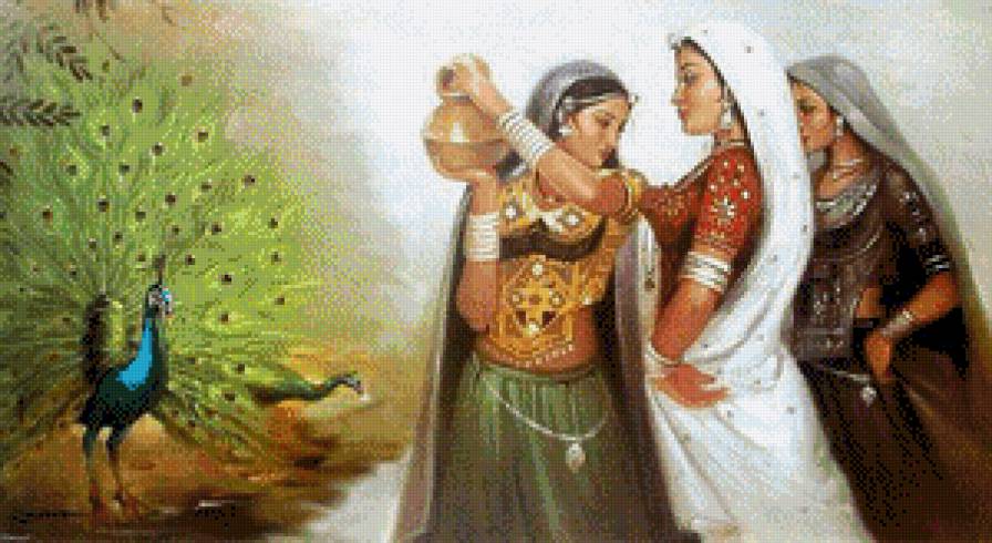 Индия - индия, девушка, живопись, женщина - предпросмотр