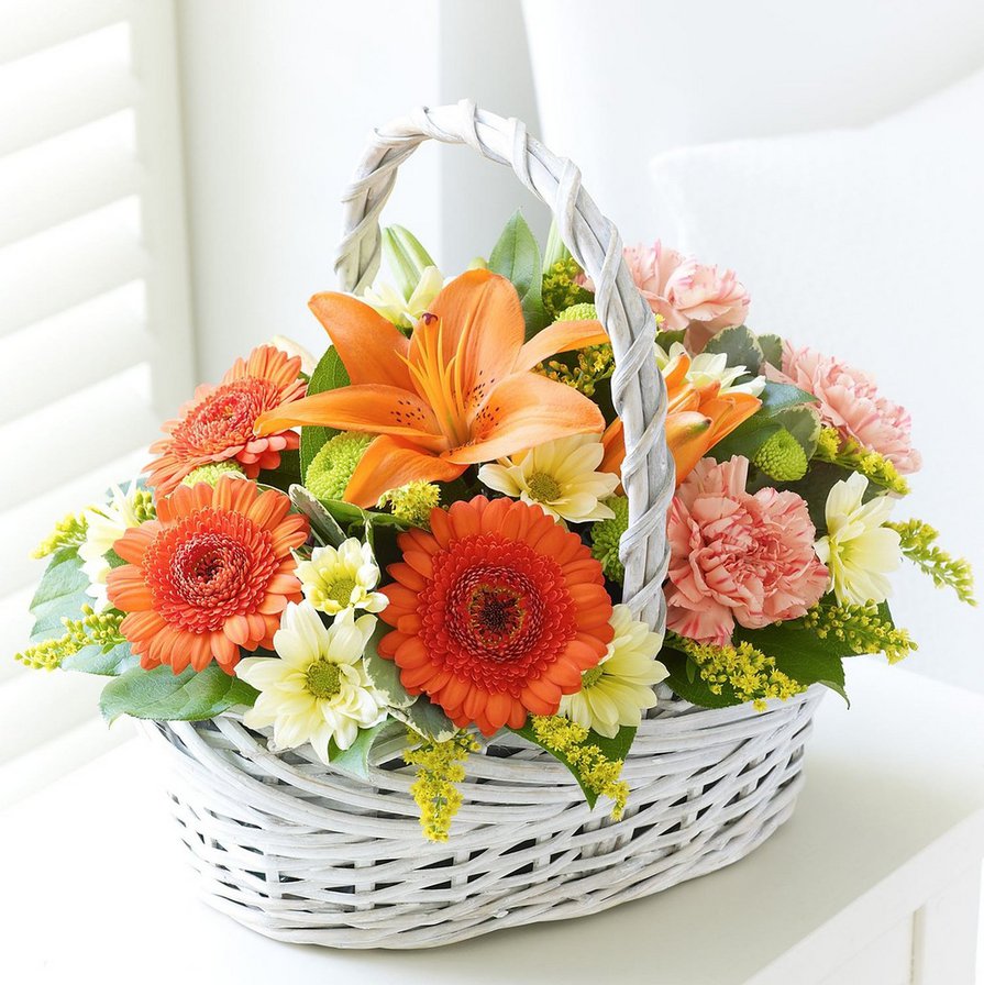 цветы в корзине - цветы, букет - оригинал