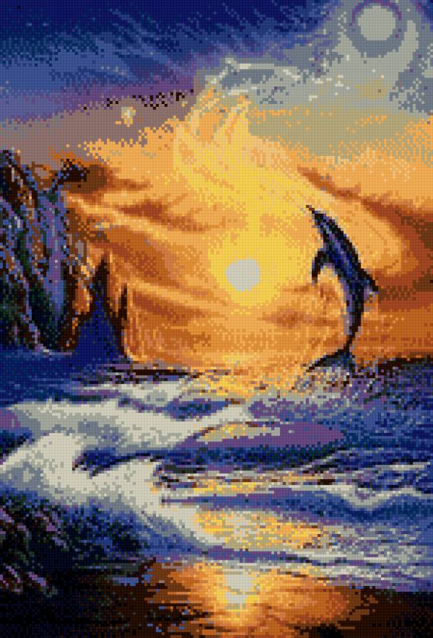 Дельфин. - дельфин, морская тематика. - предпросмотр