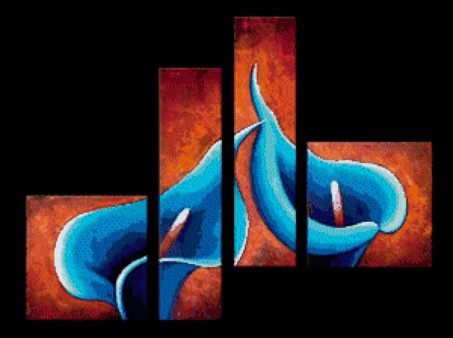 триптих калы - красота, триптих, цветок - предпросмотр