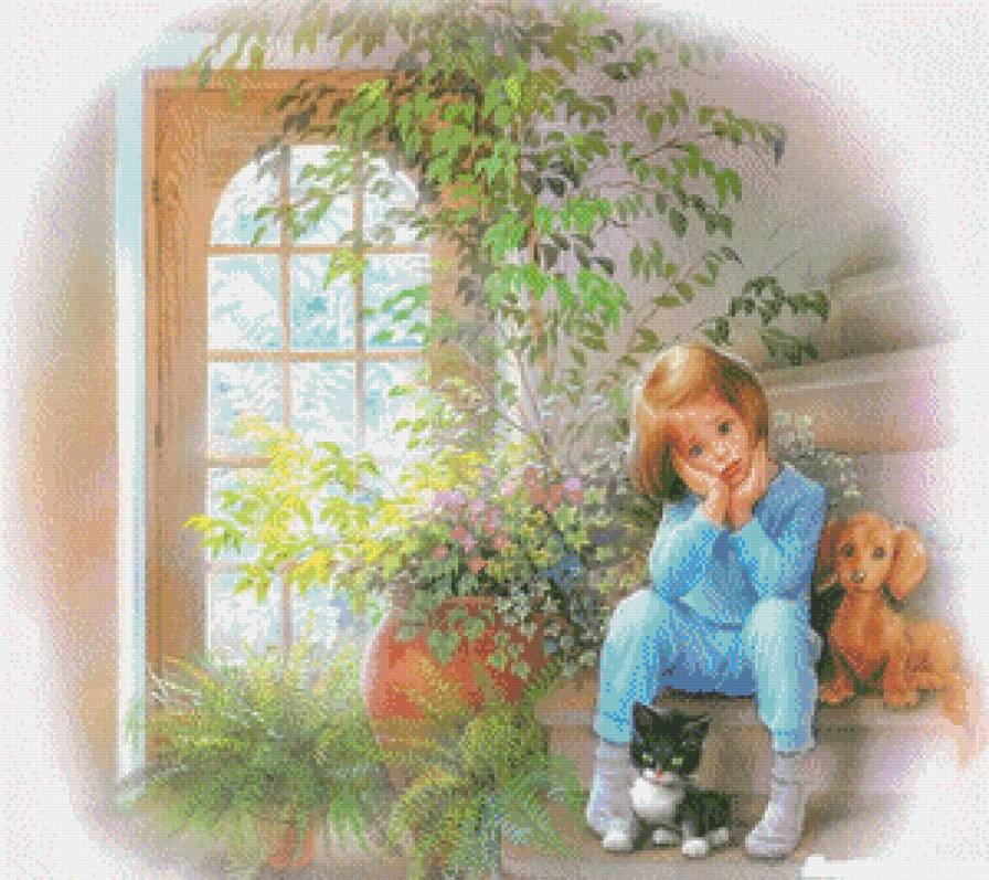 Серия "Очаровашки" - дети, цветы, животные, девочка, собаки, кошки - предпросмотр