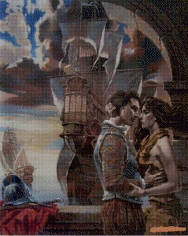 Ассоль - пара, девушка, двое, корабль, пейзаж, мужчина - предпросмотр