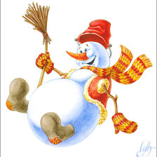 Схема вышивки «снеговик»