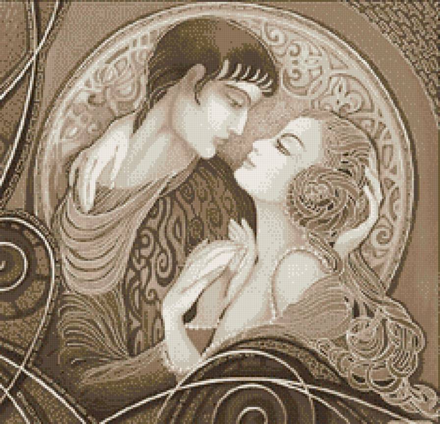 Счастье в руках... - люди, живопись, пара, любовь, монохром - предпросмотр