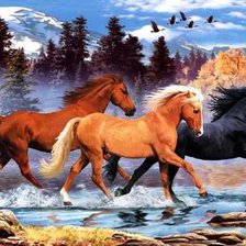 Схема вышивки «Лошадки»