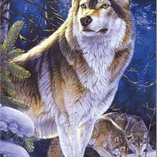 Схема вышивки «Волки»