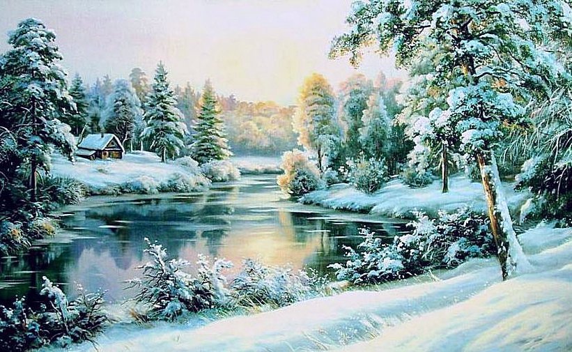 Зимний пейзаж - оригинал