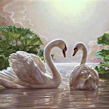 Схема вышивки «Лебеди»