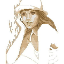 Оригинал схемы вышивки «девушка в шляпе» (№509716)