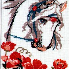 Оригинал схемы вышивки «лошадь в маках» (№509780)