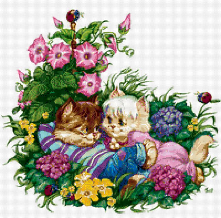 котята в саду - животные - предпросмотр