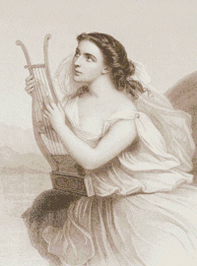 Женский образ - сепия, люди, дама, монохром, живопись, женщина - предпросмотр