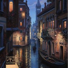 Схема вышивки «Венеция ночью»